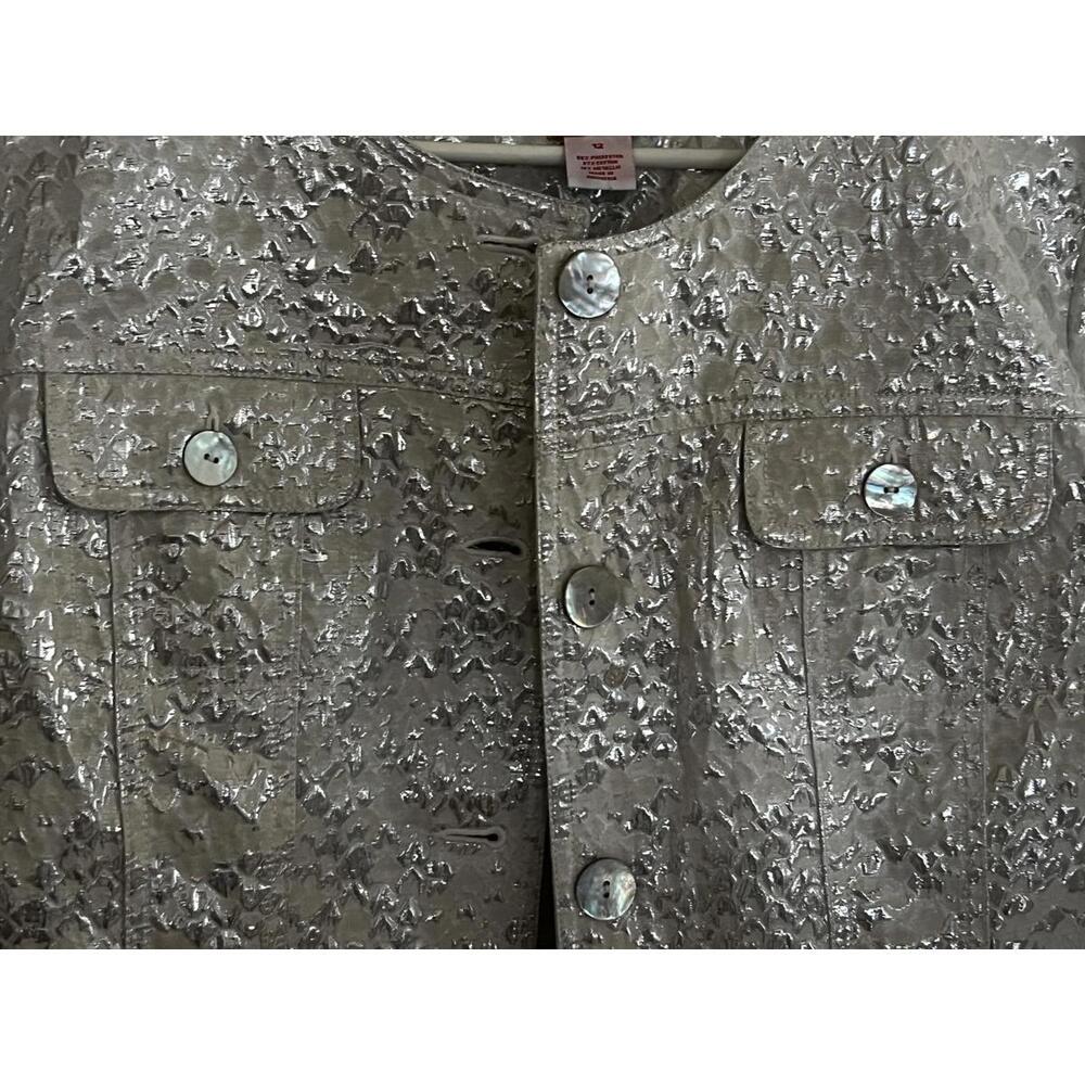 Ruby Rd. Metallic Textured Jacket Size 12 - image 2
